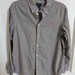 Ralph Lauren Brown and White Checkered Boy's Shirt